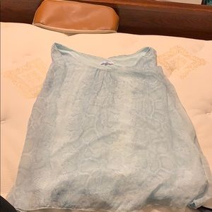 Large baby blue snake print blouse